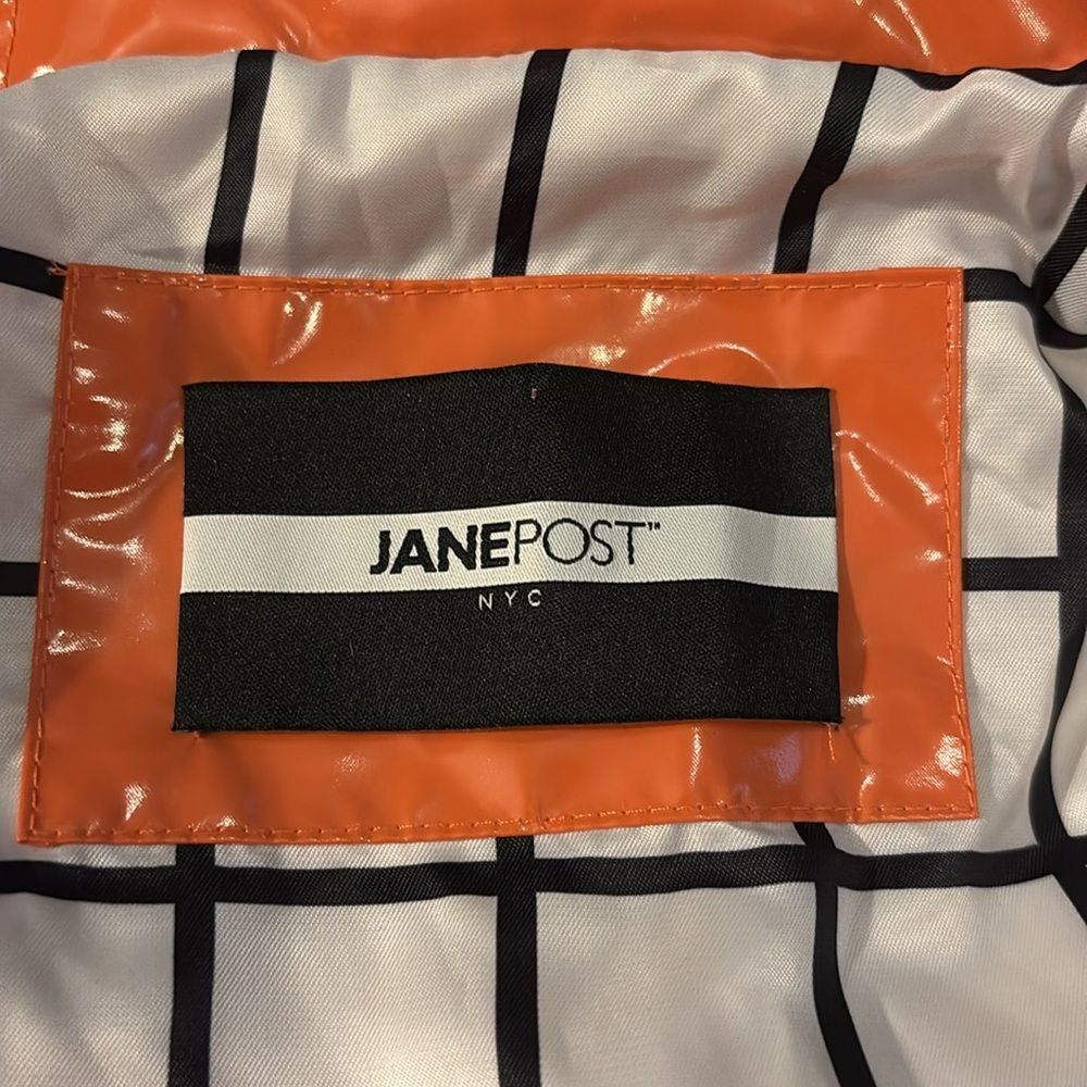 Jane Post Lightweight Rain Parka in Glossy Tangerine Orange - Picture 3 of 8